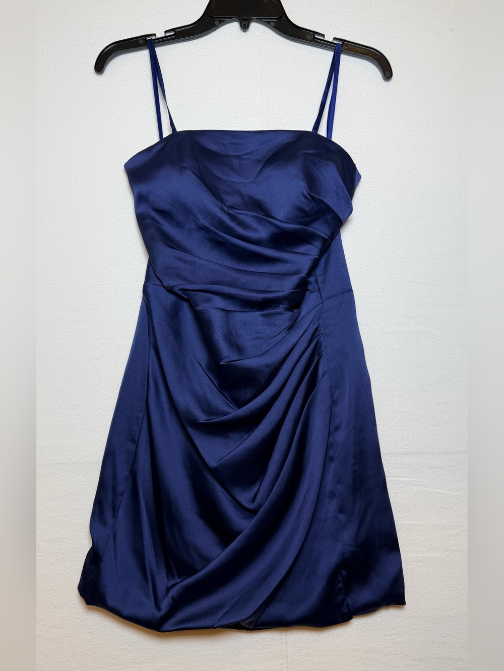 GB Juniors Navy Satin Spaghetti-Strap Dress